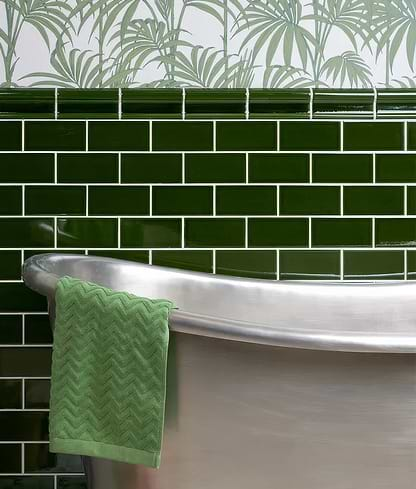 Lyme Ceramic Olive Green Dado - Hyperion Tiles