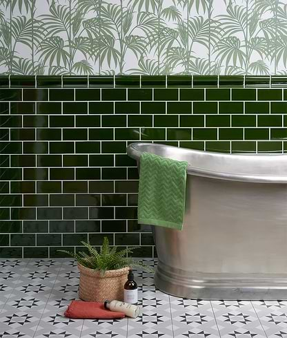 Lyme Ceramic Olive Green Dado - Hyperion Tiles