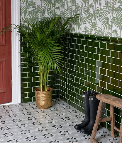 Olive Green Metro Crackle Glaze - Hyperion Tiles