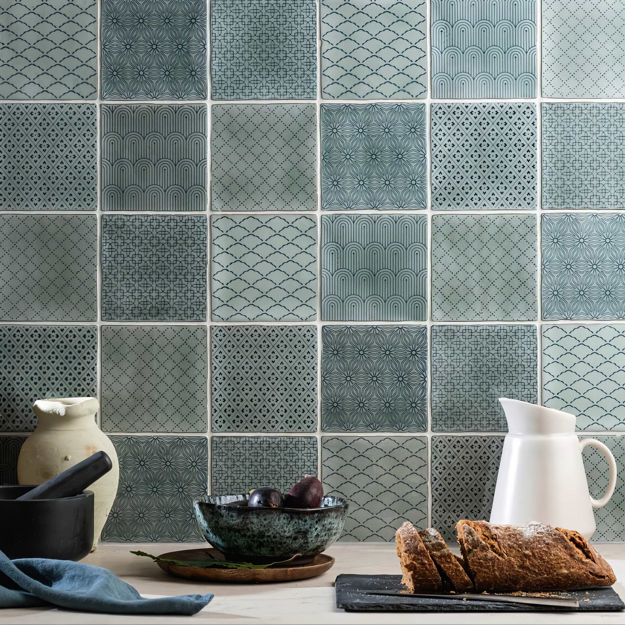 Manoir Fleur Mint - Hyperion Tiles