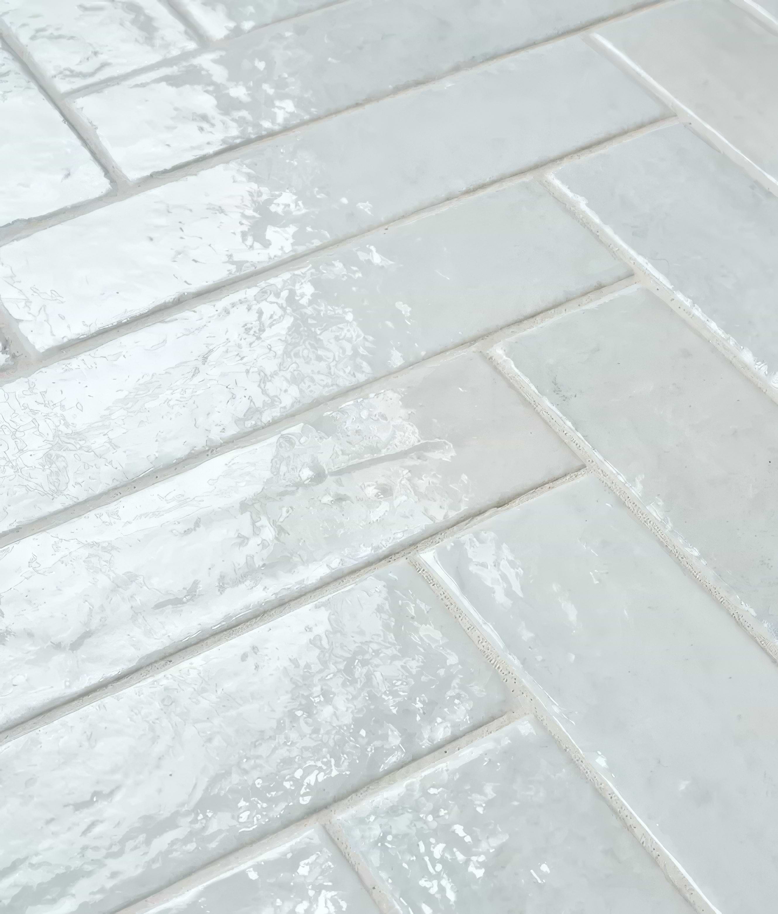 Marlborough Porcelain Parquet Cotton White Gloss - Hyperion Tiles