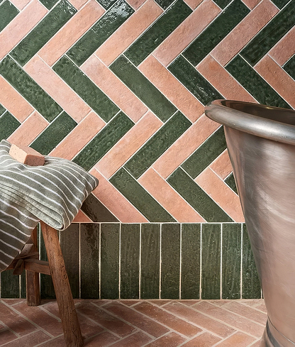 Marlborough Porcelain Parquet Forest Green Gloss - Hyperion Tiles