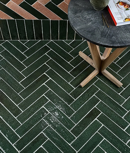Marlborough Porcelain Parquet Forest Green Gloss - Hyperion Tiles