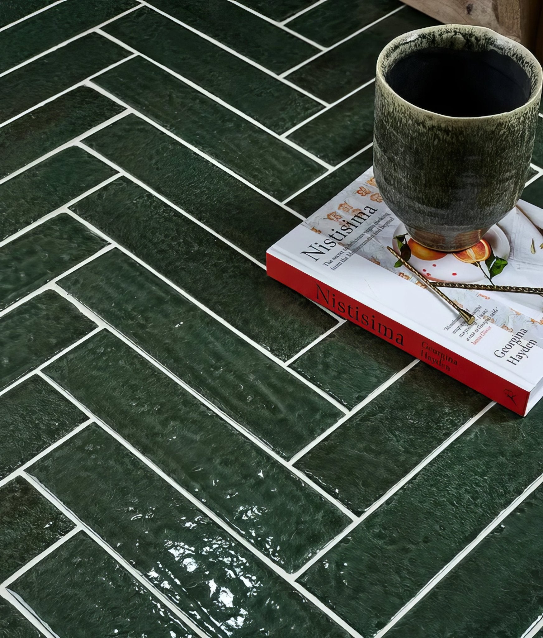 Marlborough Porcelain Parquet Forest Green Gloss - Hyperion Tiles