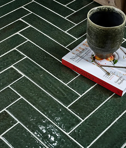Marlborough Porcelain Parquet Forest Green Gloss - Hyperion Tiles