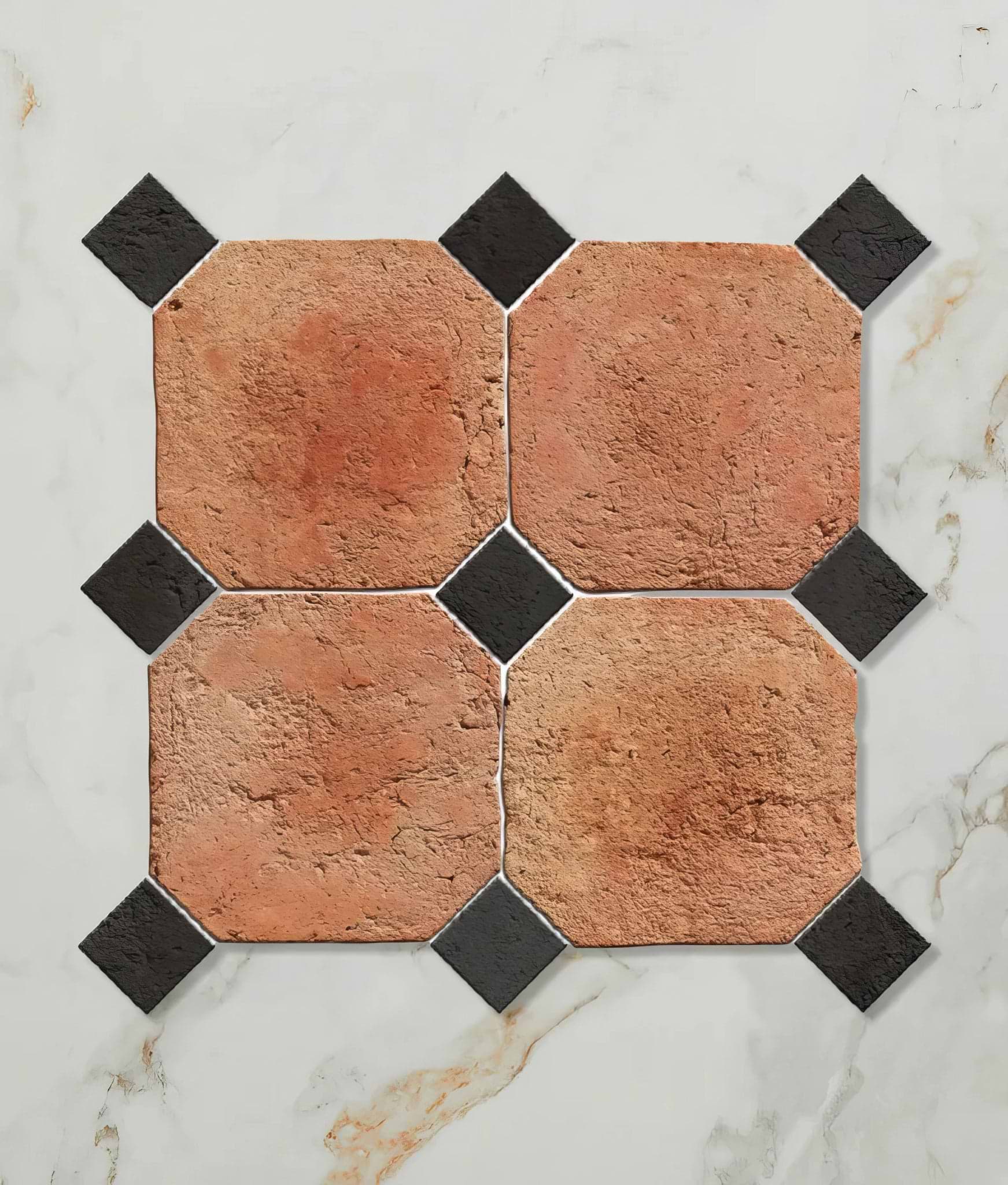 Marlborough Terracotta Octagons & Cabochons - Hyperion Tiles