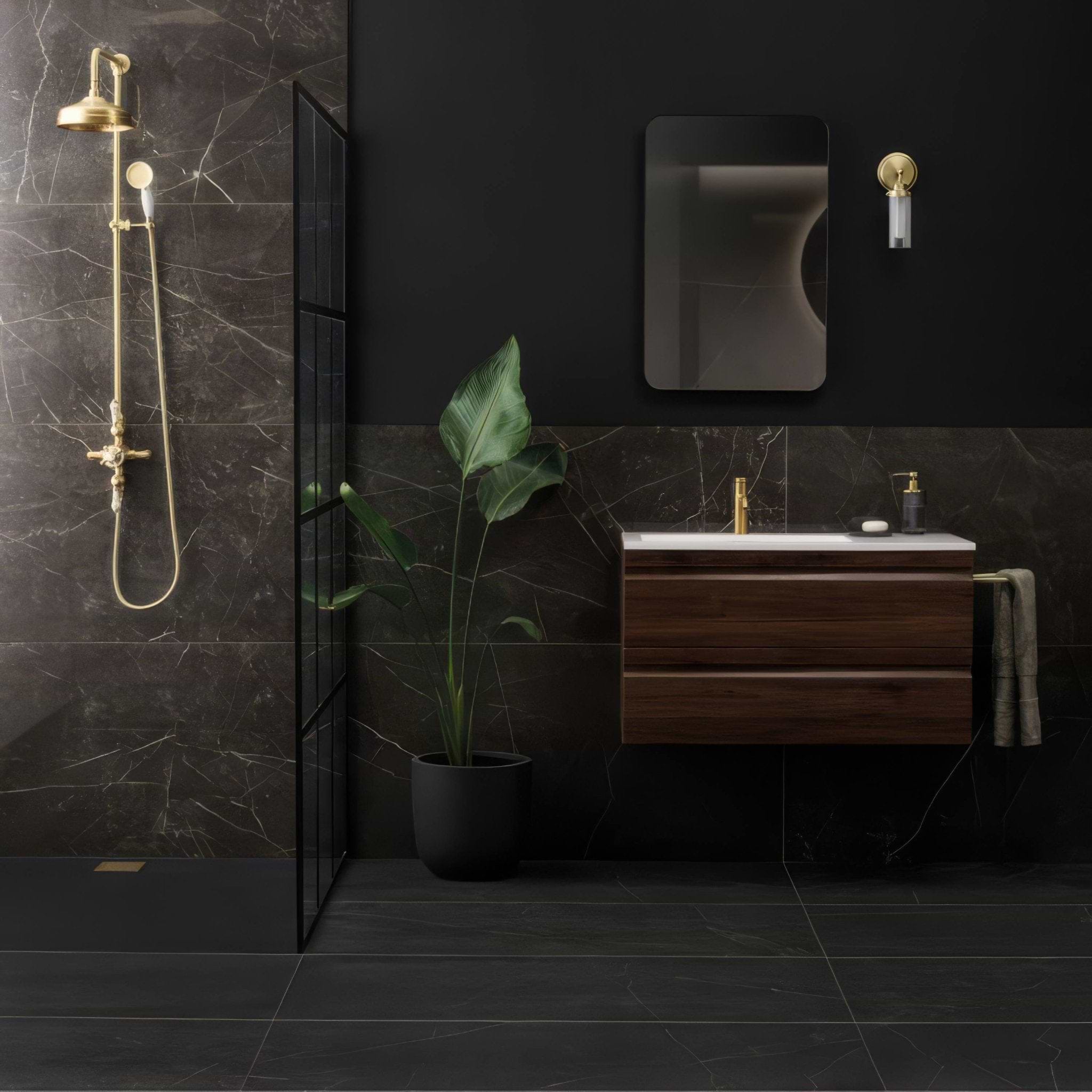 Marmi Nero Polished 60 x 30cm - Hyperion Tiles
