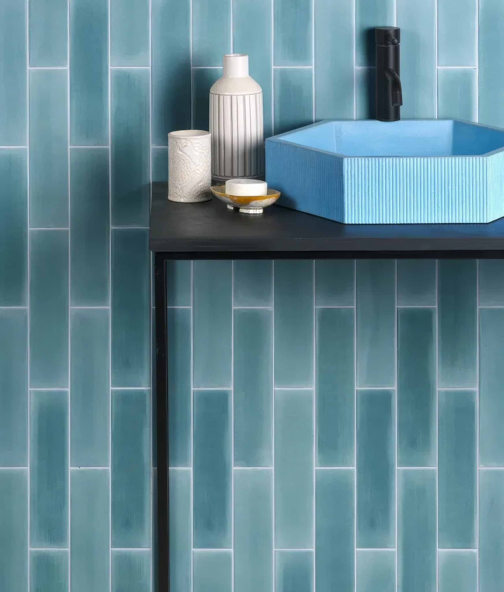 Medina Brick Porcelain Aqua - Hyperion Tiles