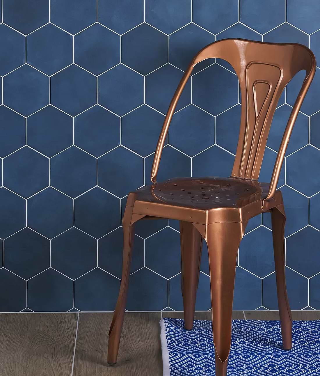 Medina Hexagon Porcelain Navy Blue - Hyperion Tiles