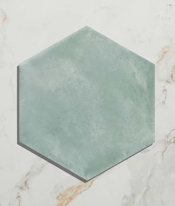 Medina Hexagon Porcelain Salvia - Hyperion Tiles