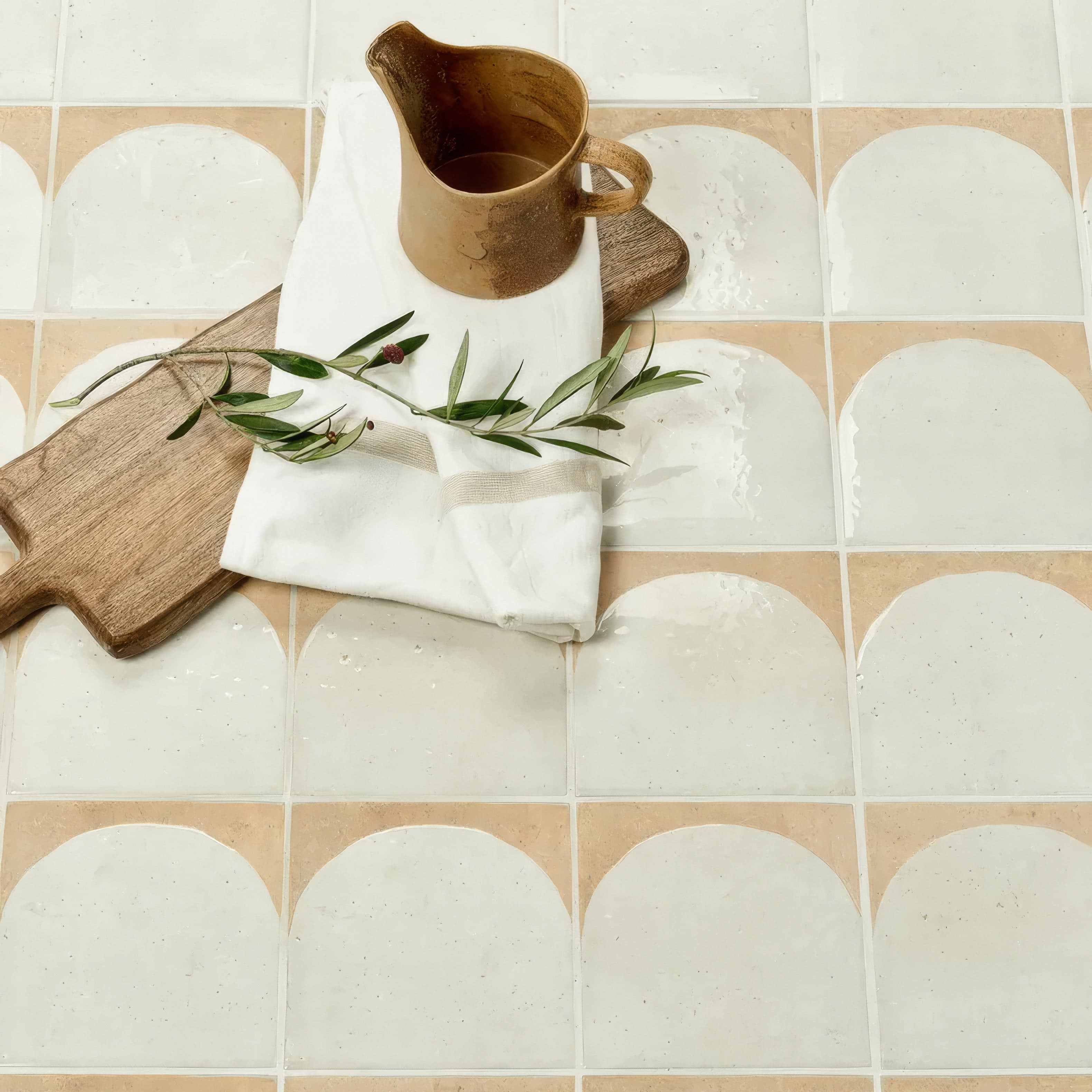 Menara White Arches Porcelain By Hyperion Tiles