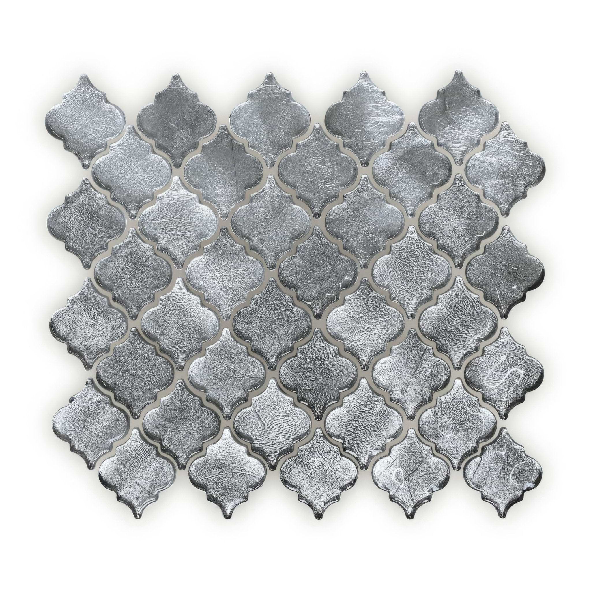 Metallic Vitreum Argentum Arabesque - Hyperion Tiles