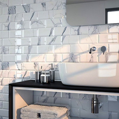 Metro Calacatta Gris Ceramic Gloss - Hyperion Tiles