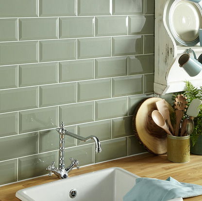 Metro Sage Ceramic Gloss - Hyperion Tiles