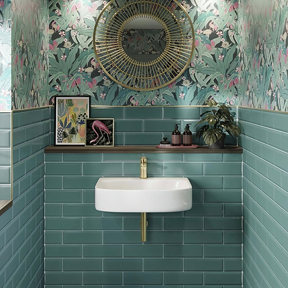 Metro Turquoise Ceramic Brick Tile - Hyperion Tiles