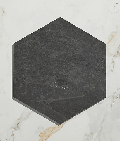 Metropolitan Slate Hexagon Riven Finish - Hyperion Tiles