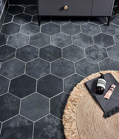 Metropolitan Slate Hexagon Riven Finish - Hyperion Tiles