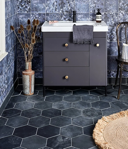 Metropolitan Slate Hexagon Riven Finish - Hyperion Tiles