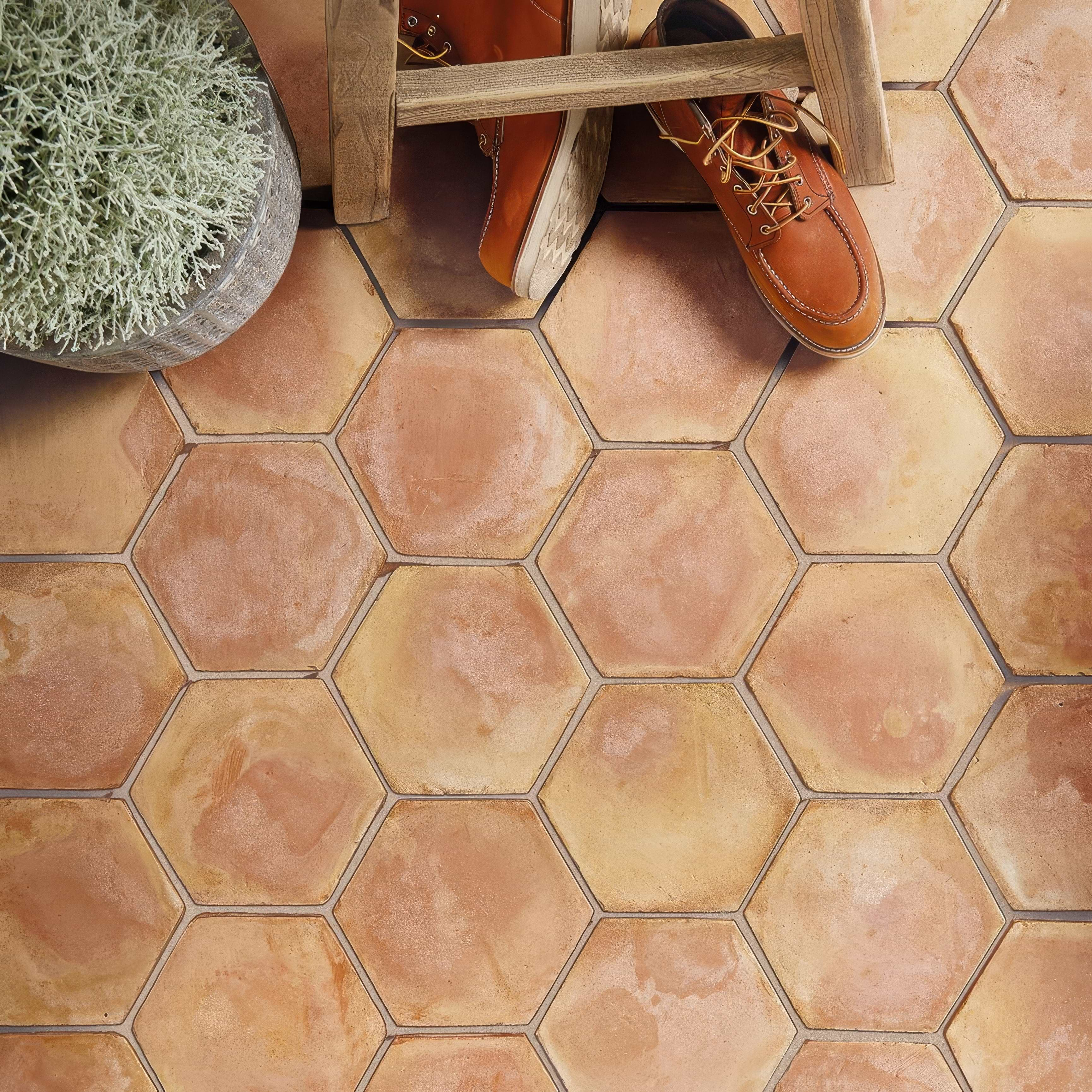 Handmade Classic Hexagon - Hyperion Tiles - Fired Earth