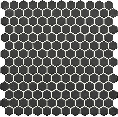 Mini Black Hexagon Slip Resistant - Hyperion Tiles