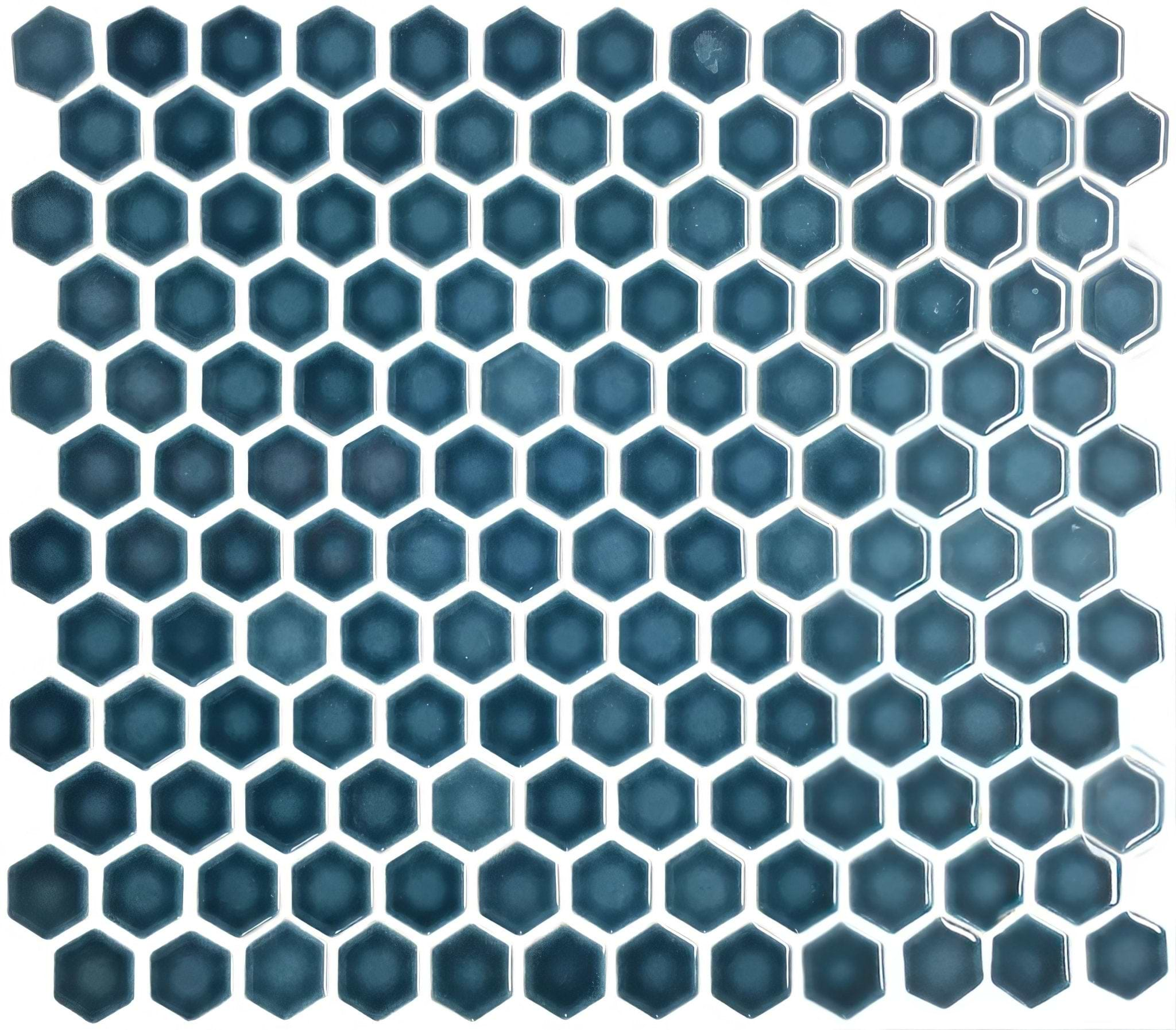 Mini Blue Gloss Hexagon - Hyperion Tiles