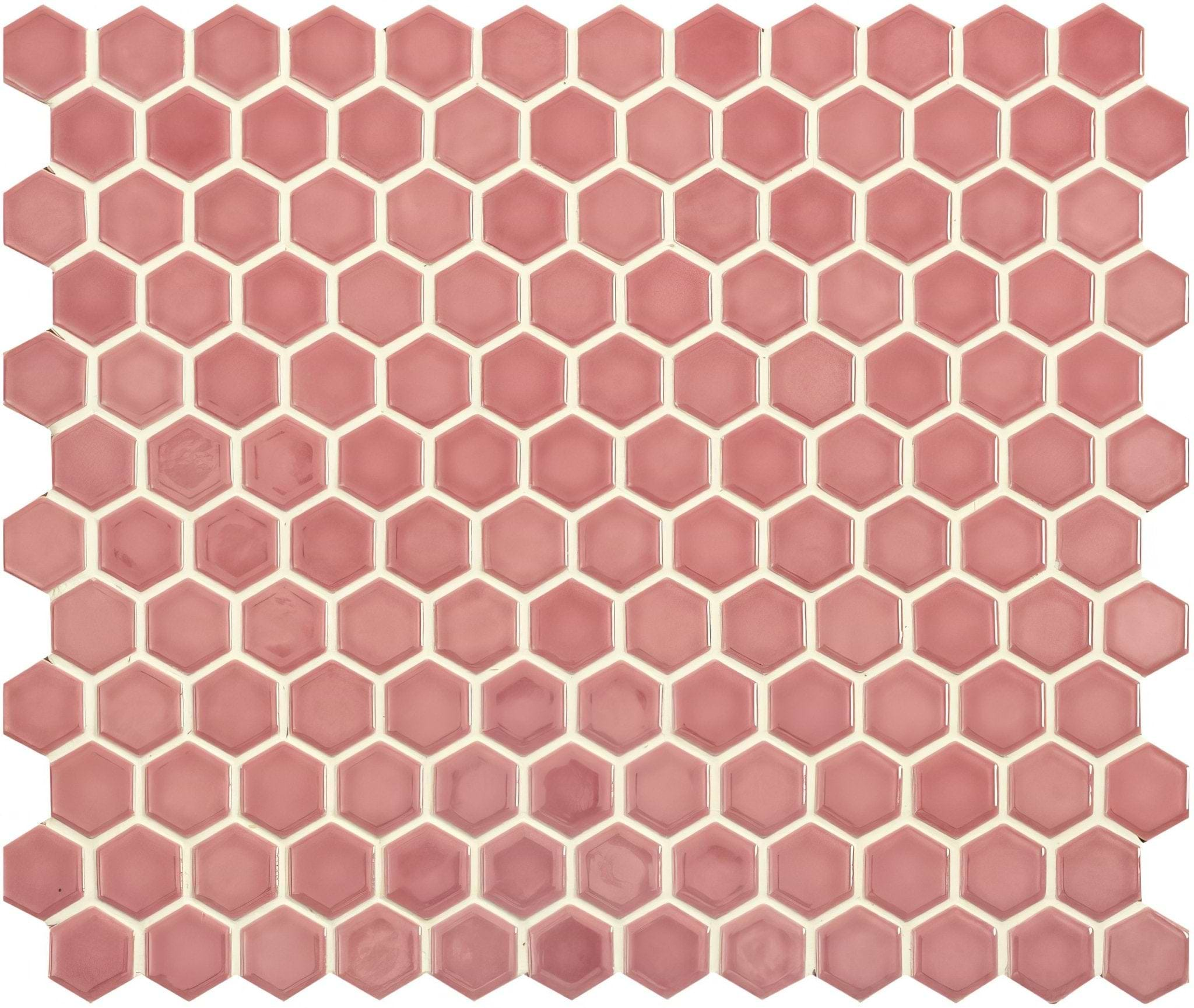 Mini Pink Gloss Hexagon - Hyperion Tiles