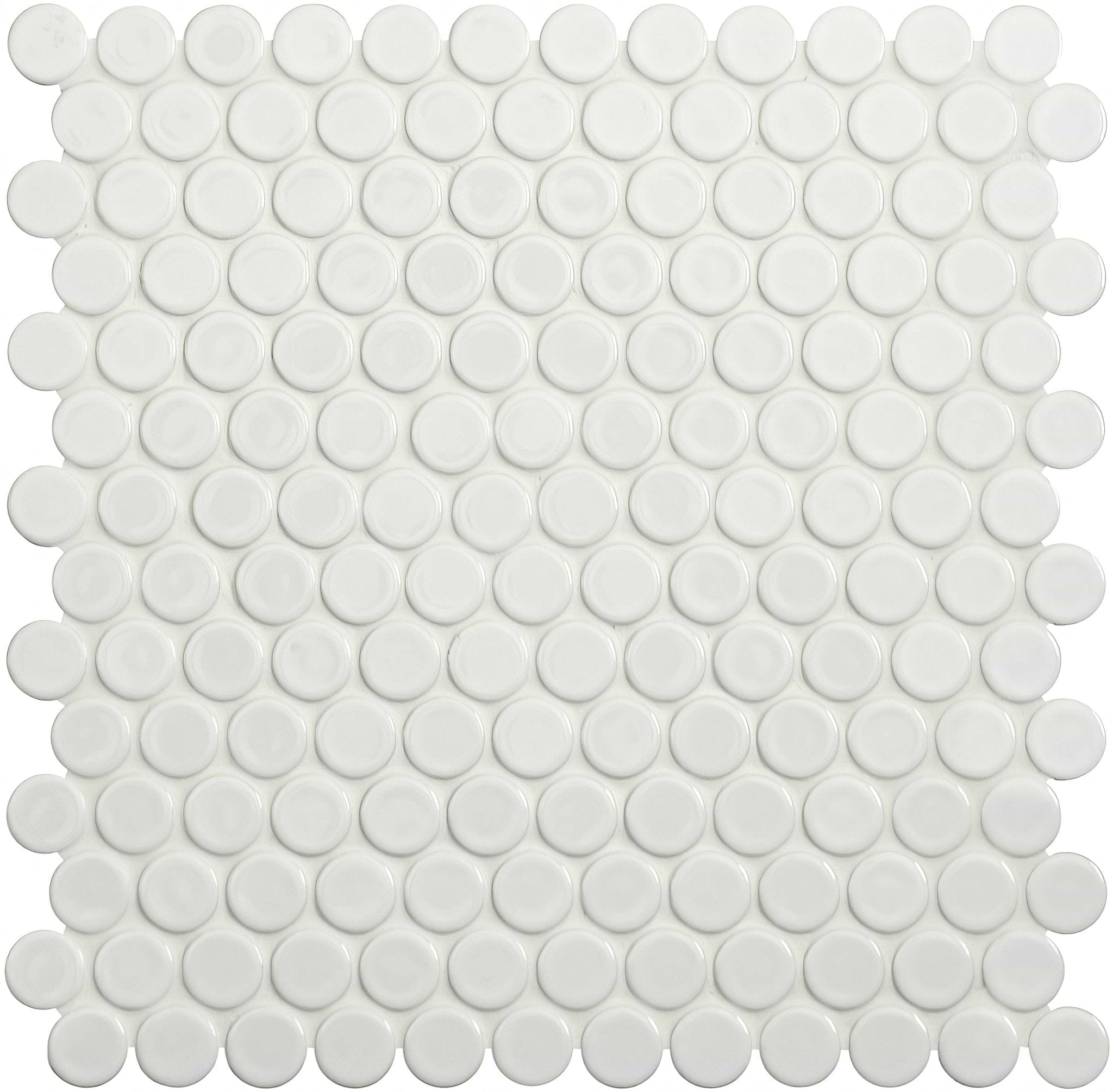 Mini White Penny Round - Hyperion Tiles