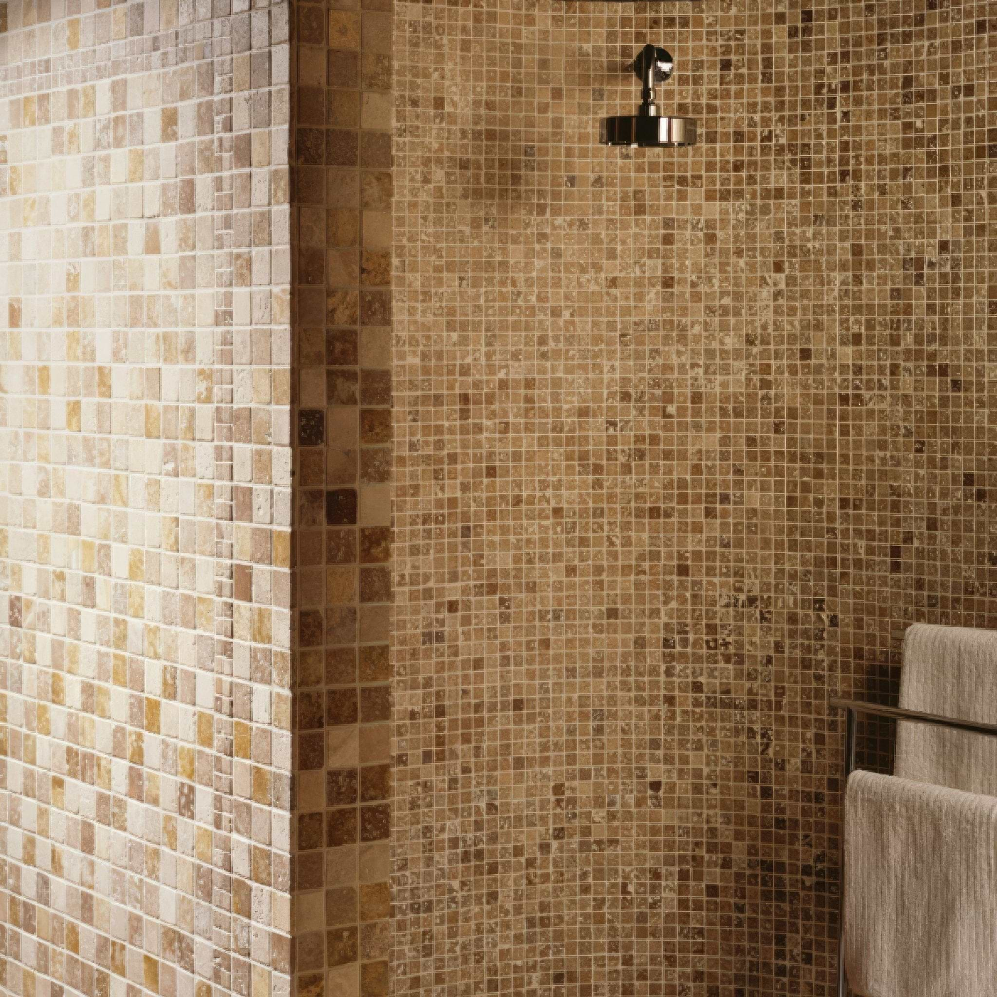 Mixed Travertine 2.3 Venetian Stone Mosaic - Hyperion Tiles