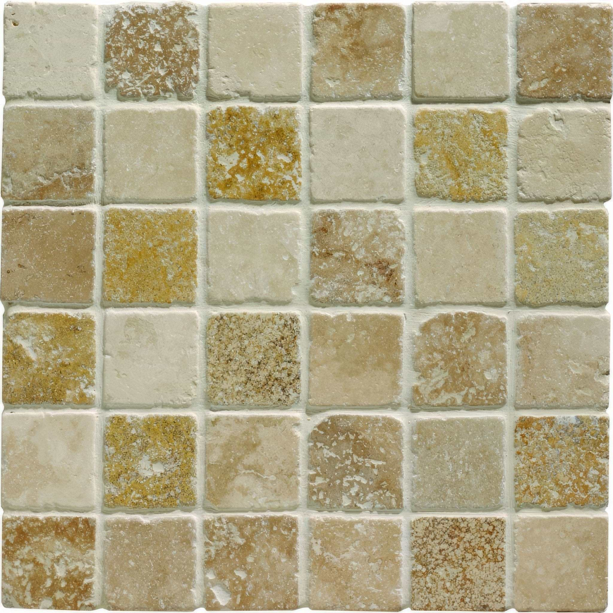 Mixed Travertine 4.8 Venetian Stone Mosaic - Hyperion Tiles