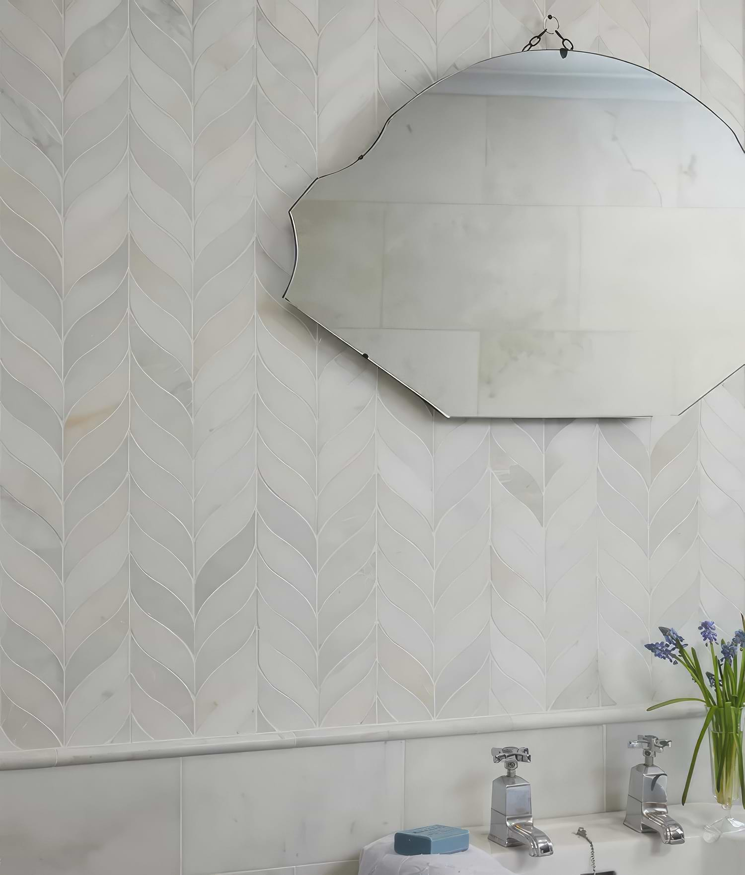 Zen Marble Leaf Mosaic - Hyperion Tiles