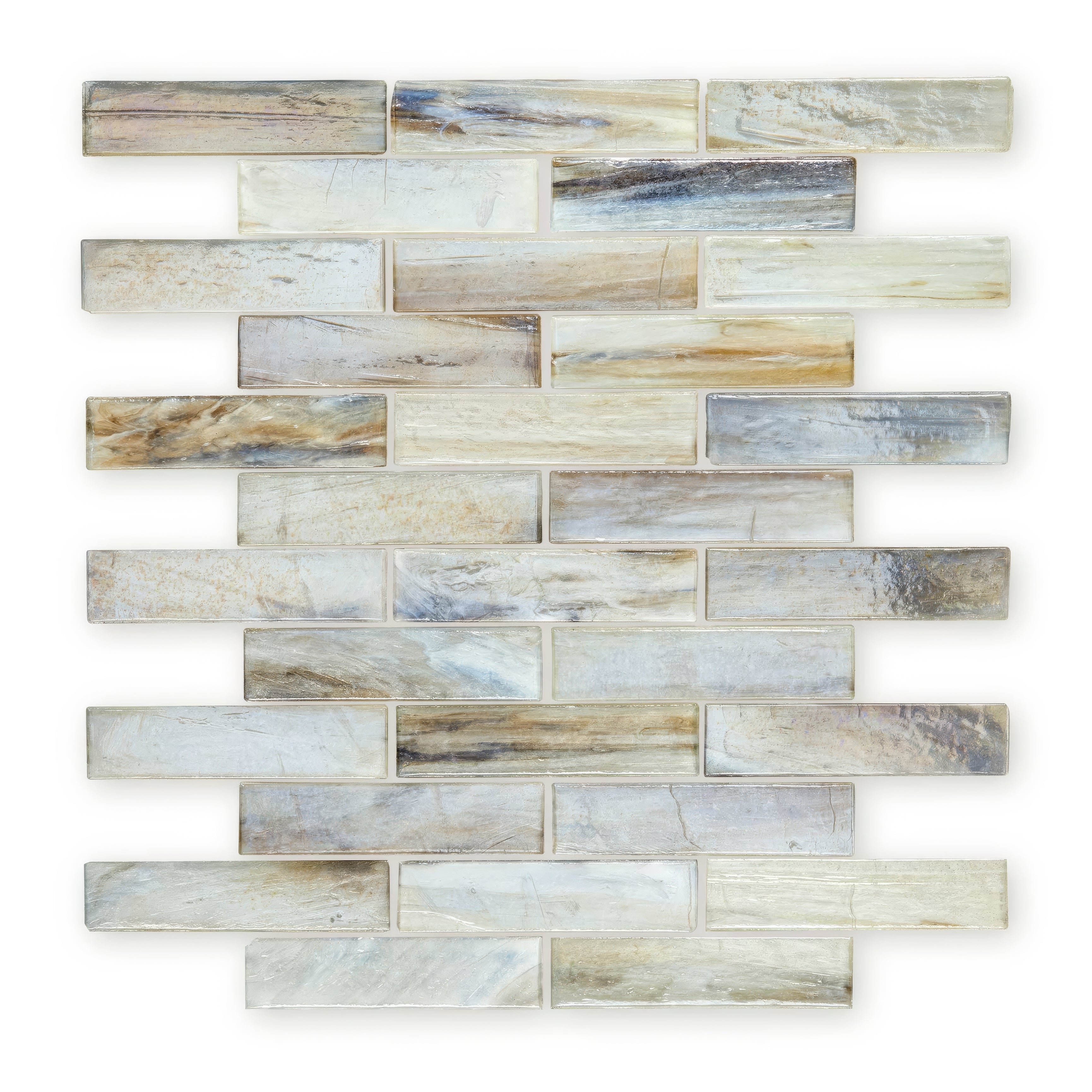 Malacassa Oasis Brick - Glass Mosaic - Fired Earth