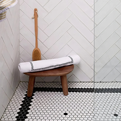 Mono Hex Porcelain Mosaic Blanc - Hyperion Tiles