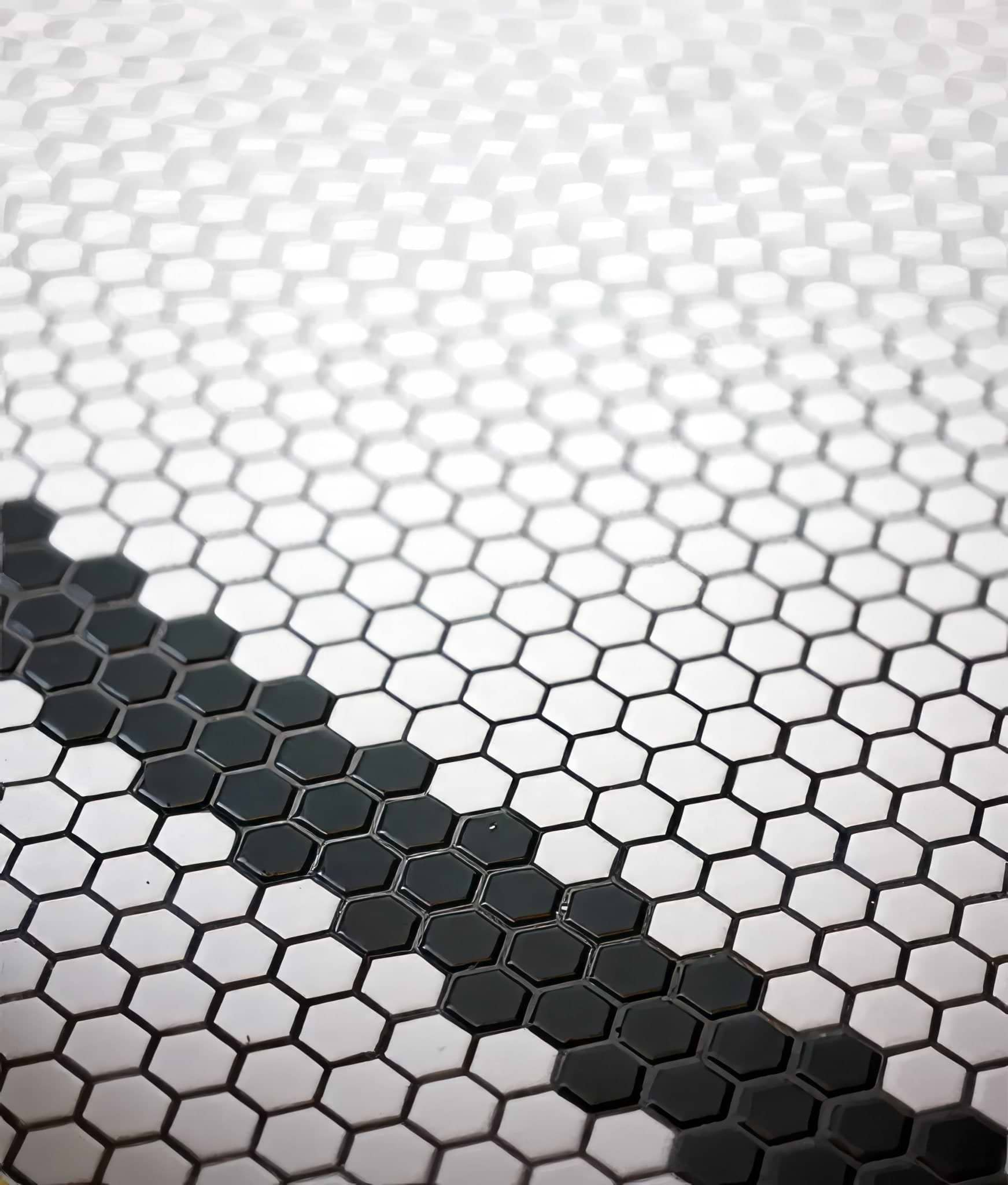 Mono Hex Porcelain Mosaic Noir - Hyperion Tiles