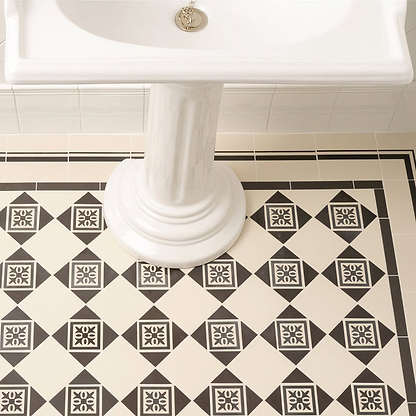 Montague Black on Dover White - Hyperion Tiles
