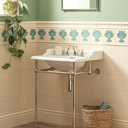 Montmartre Tube - Lined Single Tile on County White - Hyperion Tiles