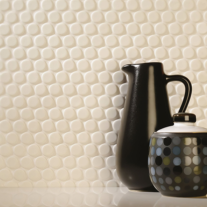 Moonbeam Penny Round Floor Mosaic - Hyperion Tiles