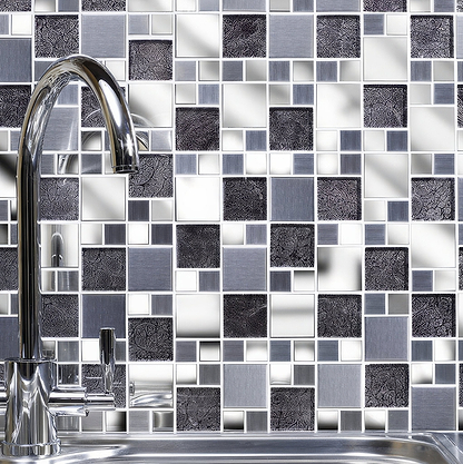 Moonlight Glass/Metal Mix Modular Mosaic - Hyperion Tiles