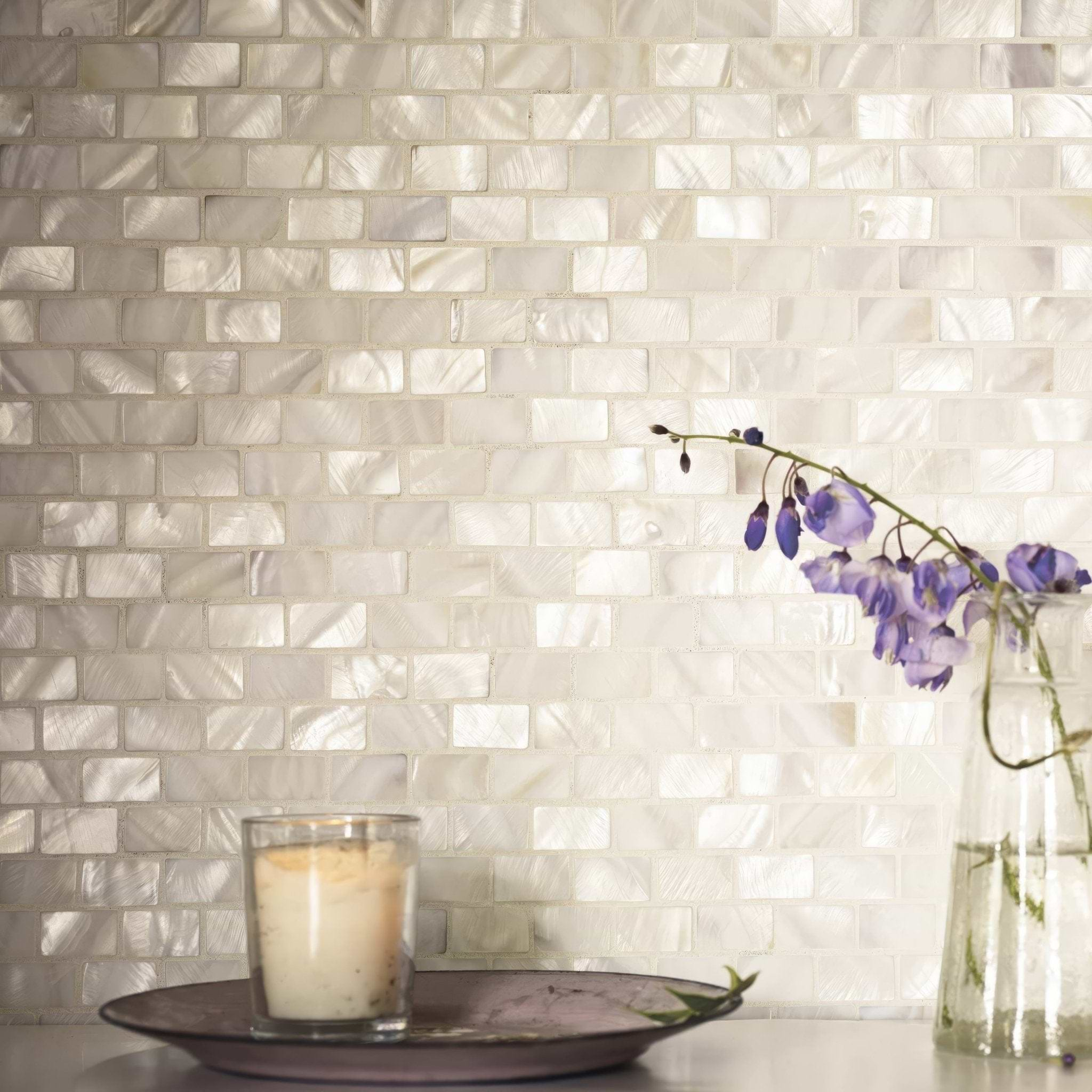 Mother Of Pearl White Rectangle - Hyperion Tiles