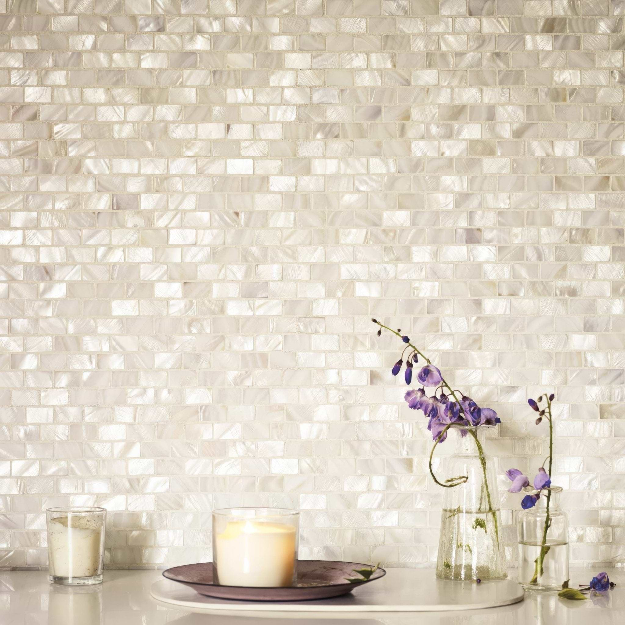 Mother Of Pearl White Rectangle - Hyperion Tiles