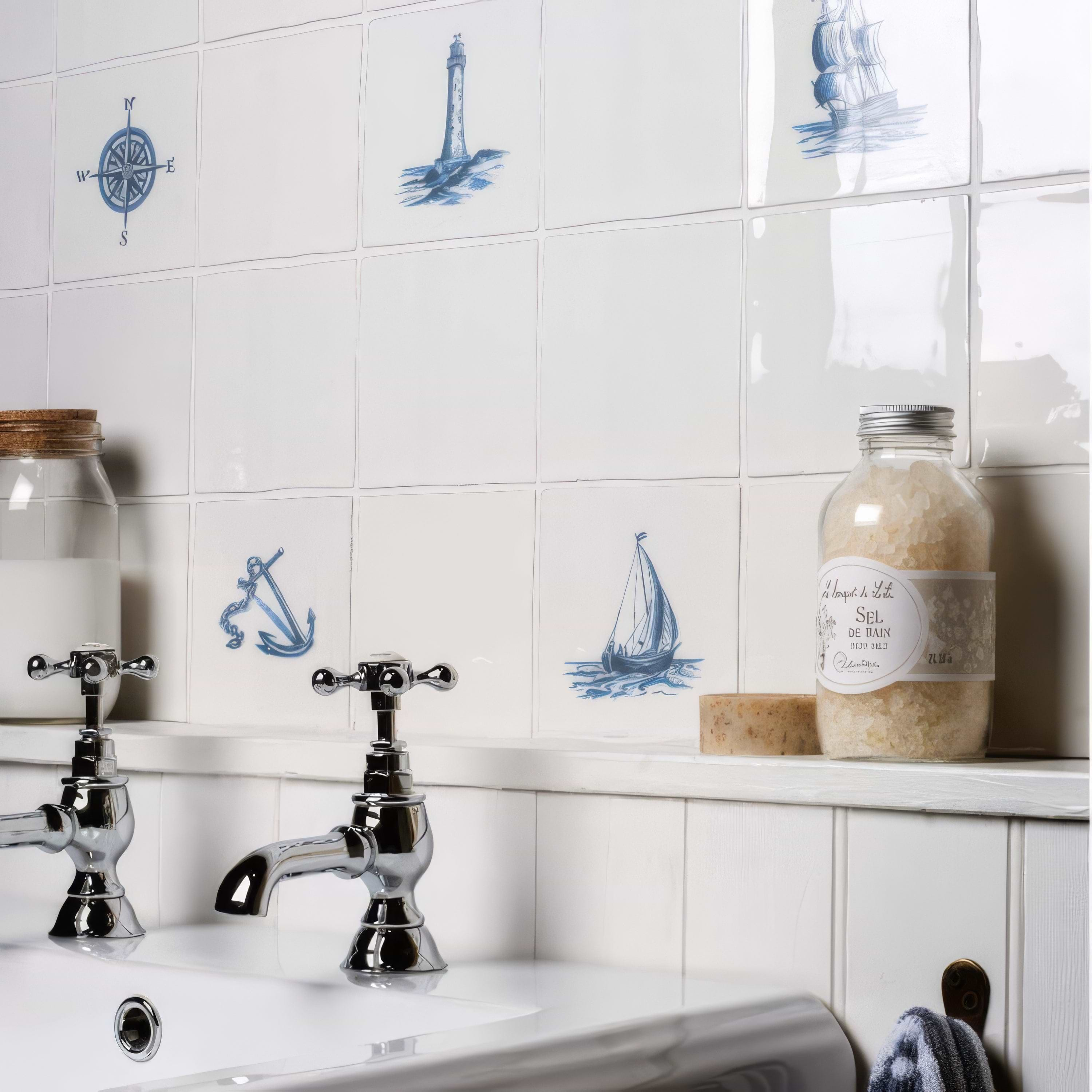 Yawl Blue on Cotton | Hyperion Tiles