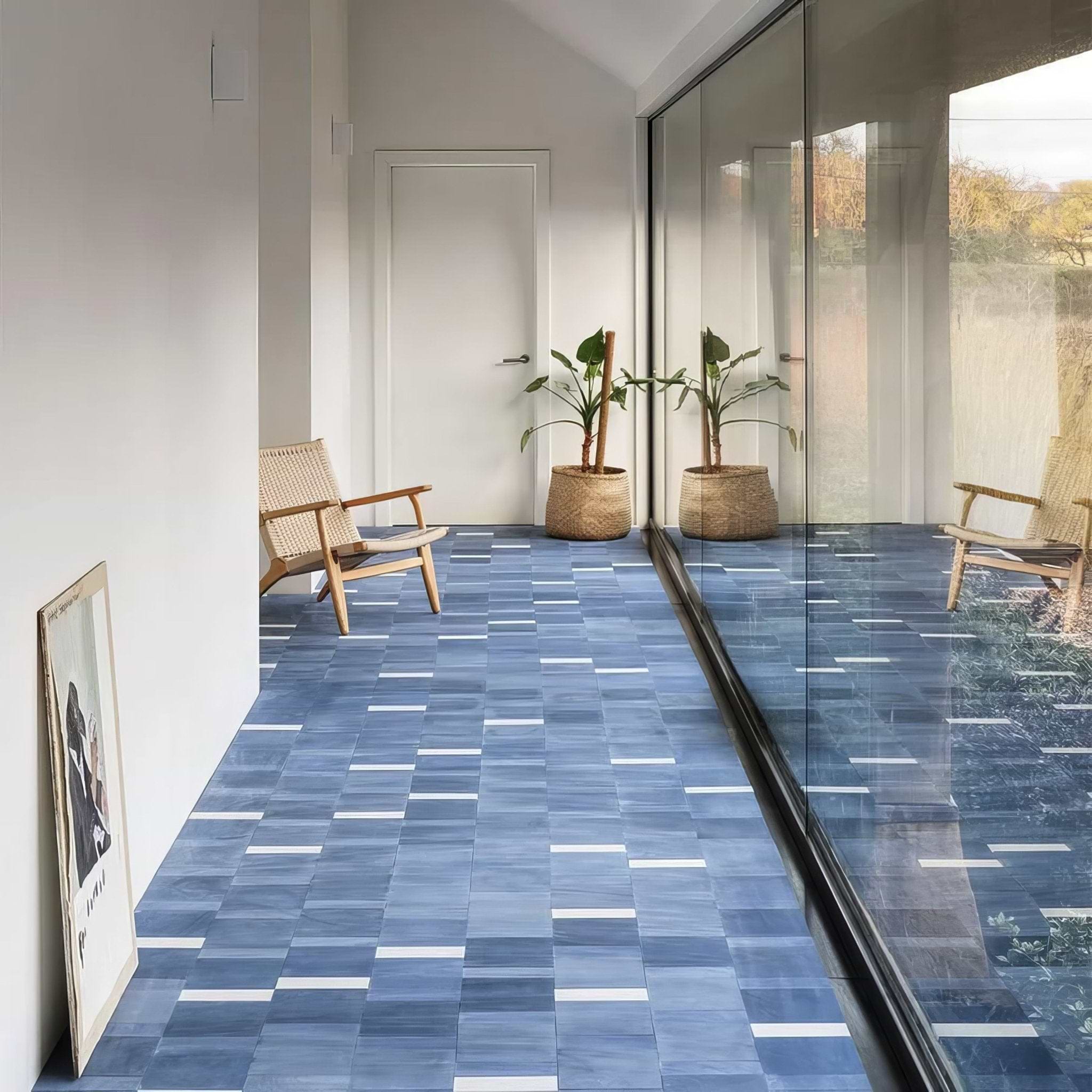 Navy Herringbone Tile - Hyperion Tiles