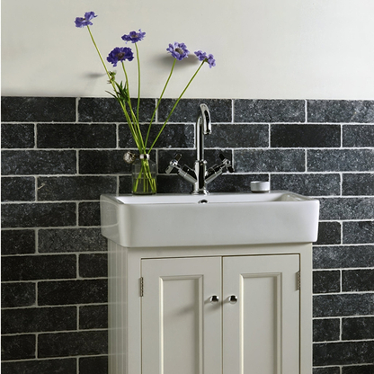 Negra Black Tumbled Marble 7.5 x 20.3cm - Hyperion Tiles