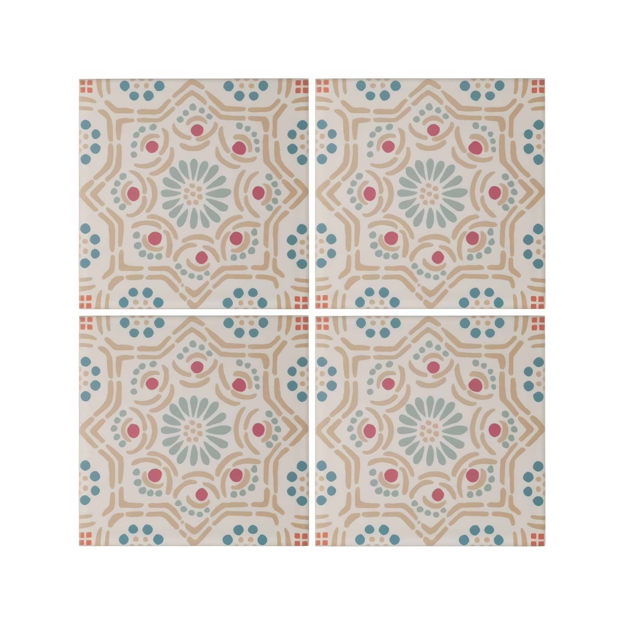 Nina Campbell Ronda Coral Aqua - Hyperion Tiles