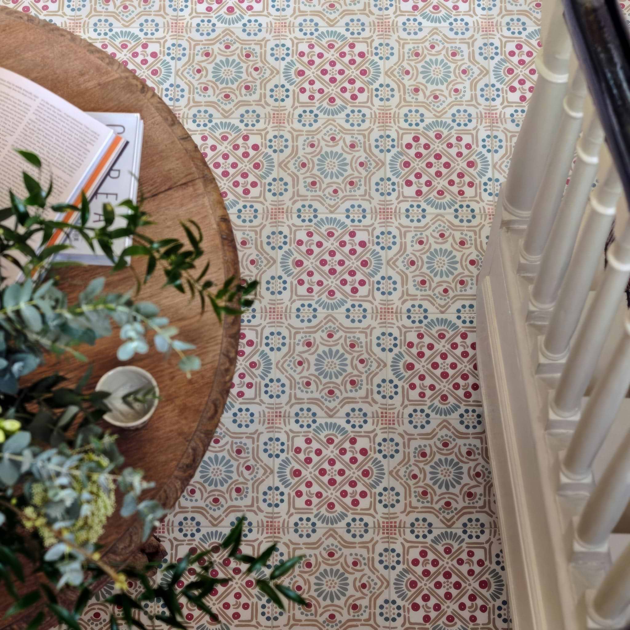 Nina Campbell Ronda Coral Aqua - Hyperion Tiles
