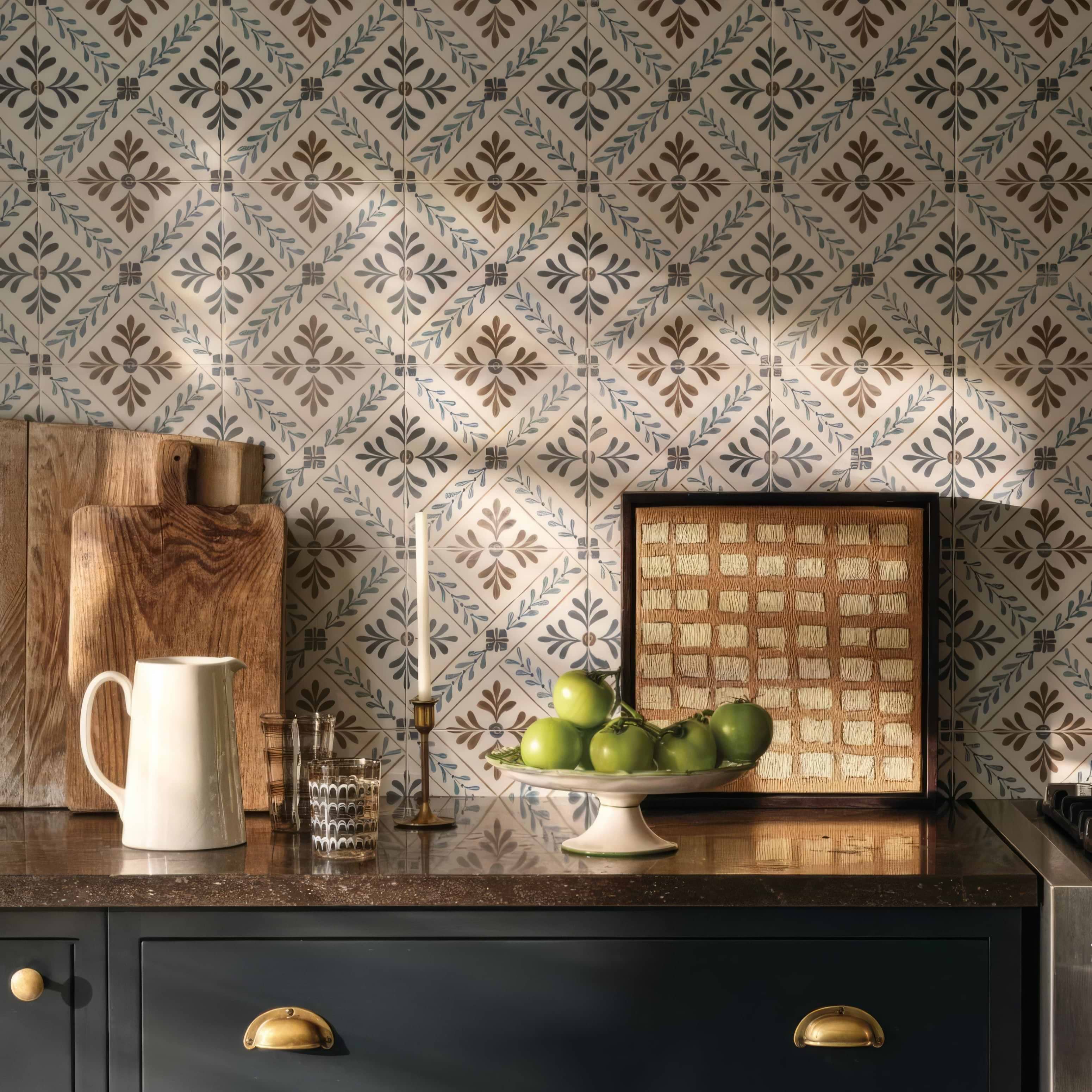 Nina Campbell Goa Indigo/Chocolate | Hyperion Tiles