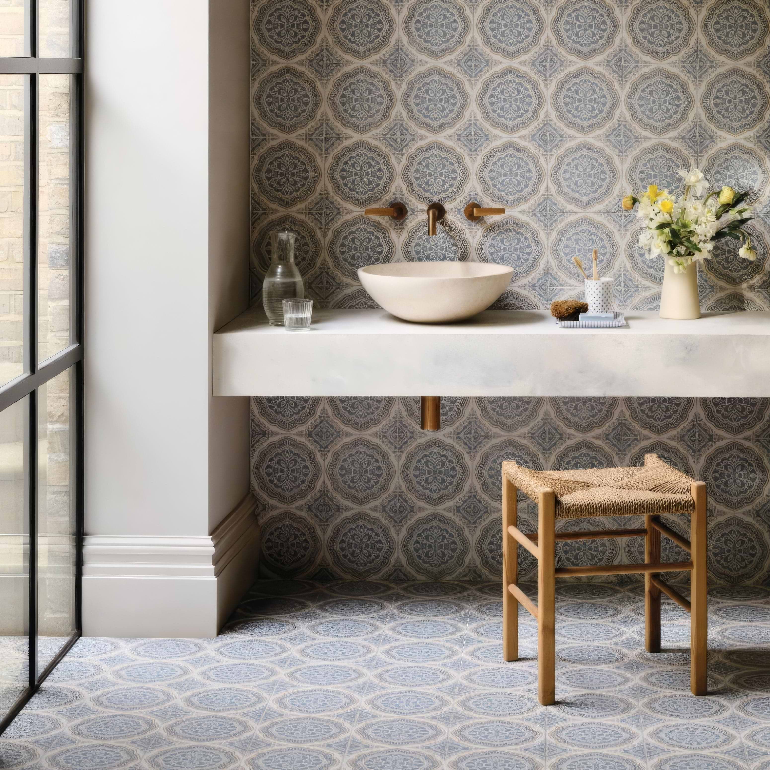 Nina Campbell Udaipur Blue Hyperion Tiles