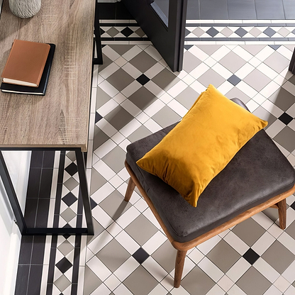 Norwich Dover White, Holkham Dune & Black By Hyperion Tiles