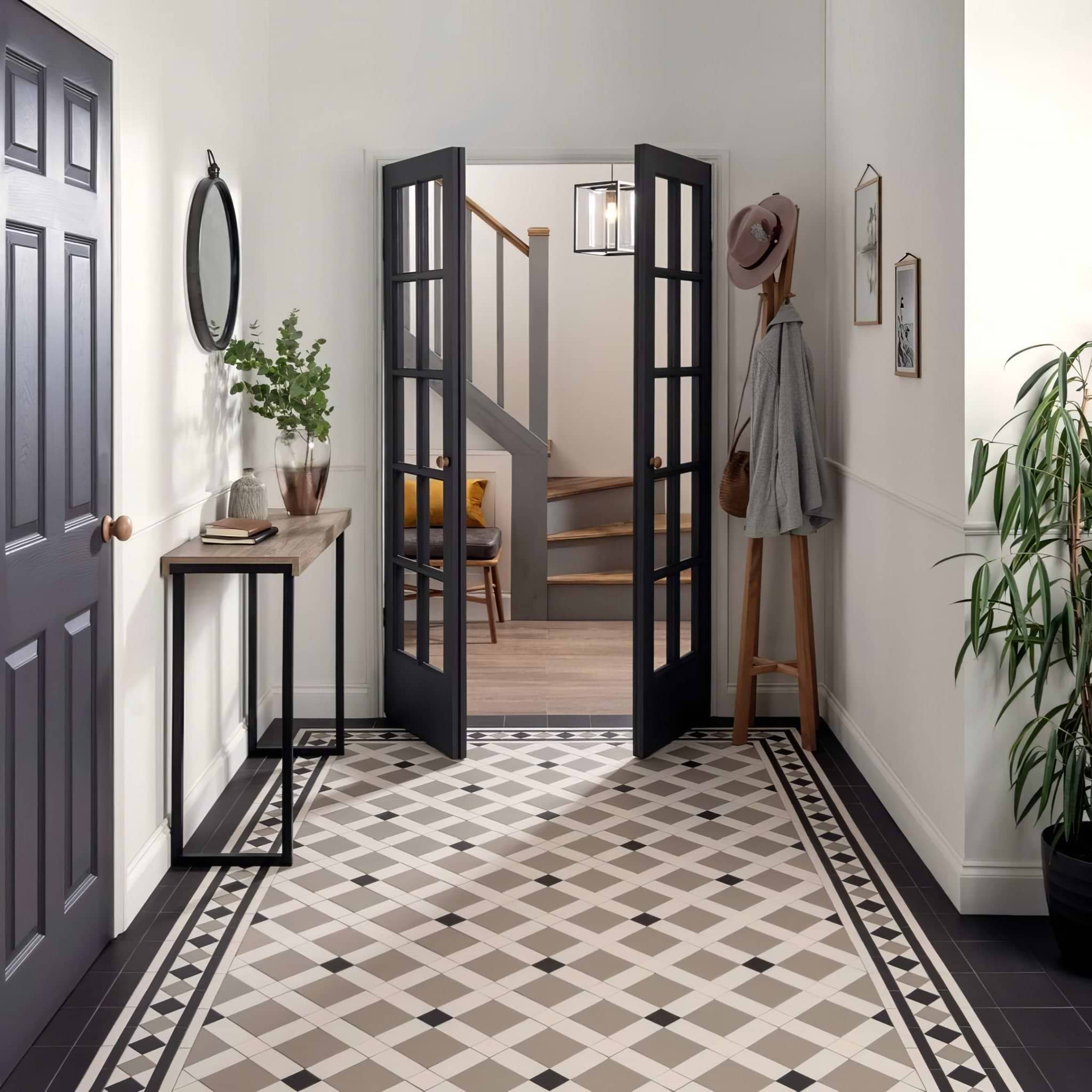Norwich Dover White, Holkham Dune & Black By Hyperion Tiles