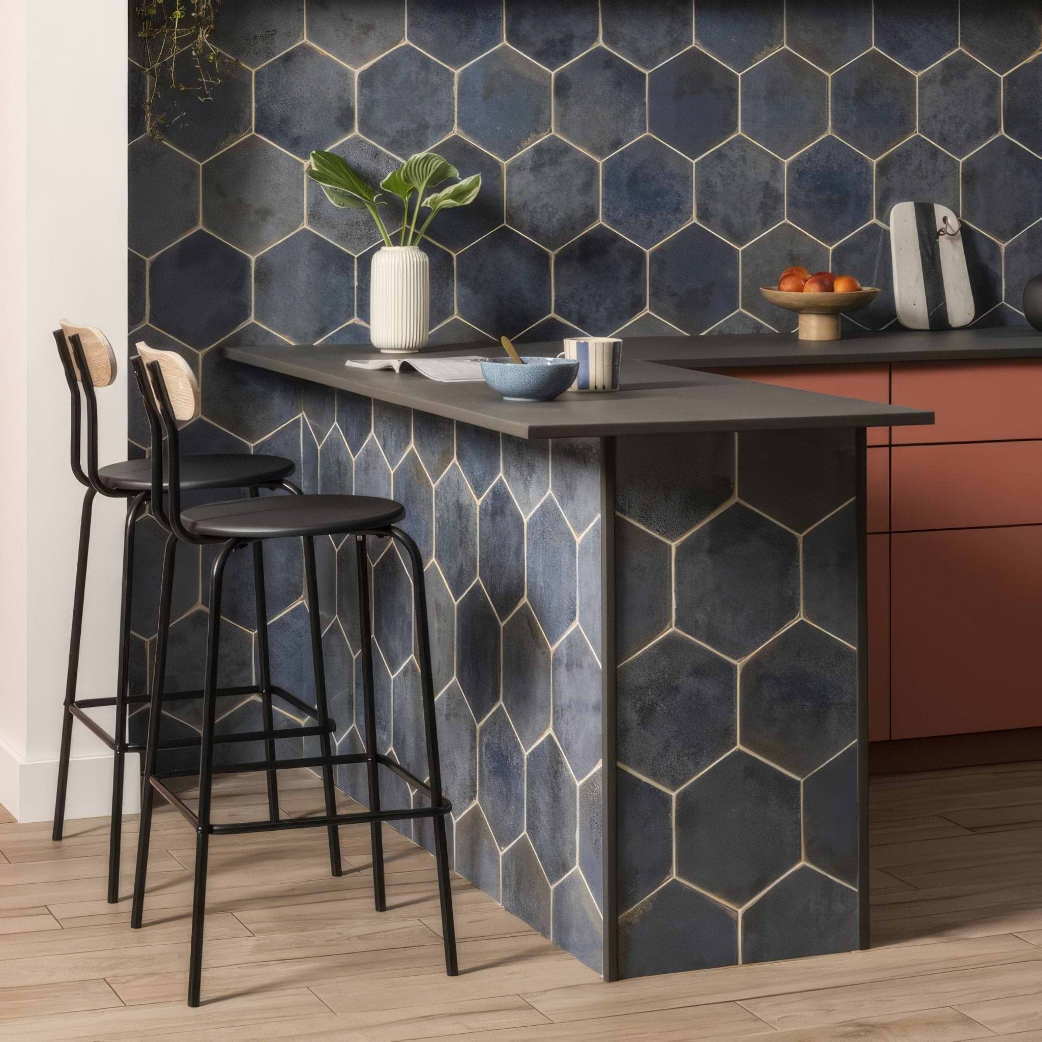 Oken Hexagon Blue - Hyperion Tiles