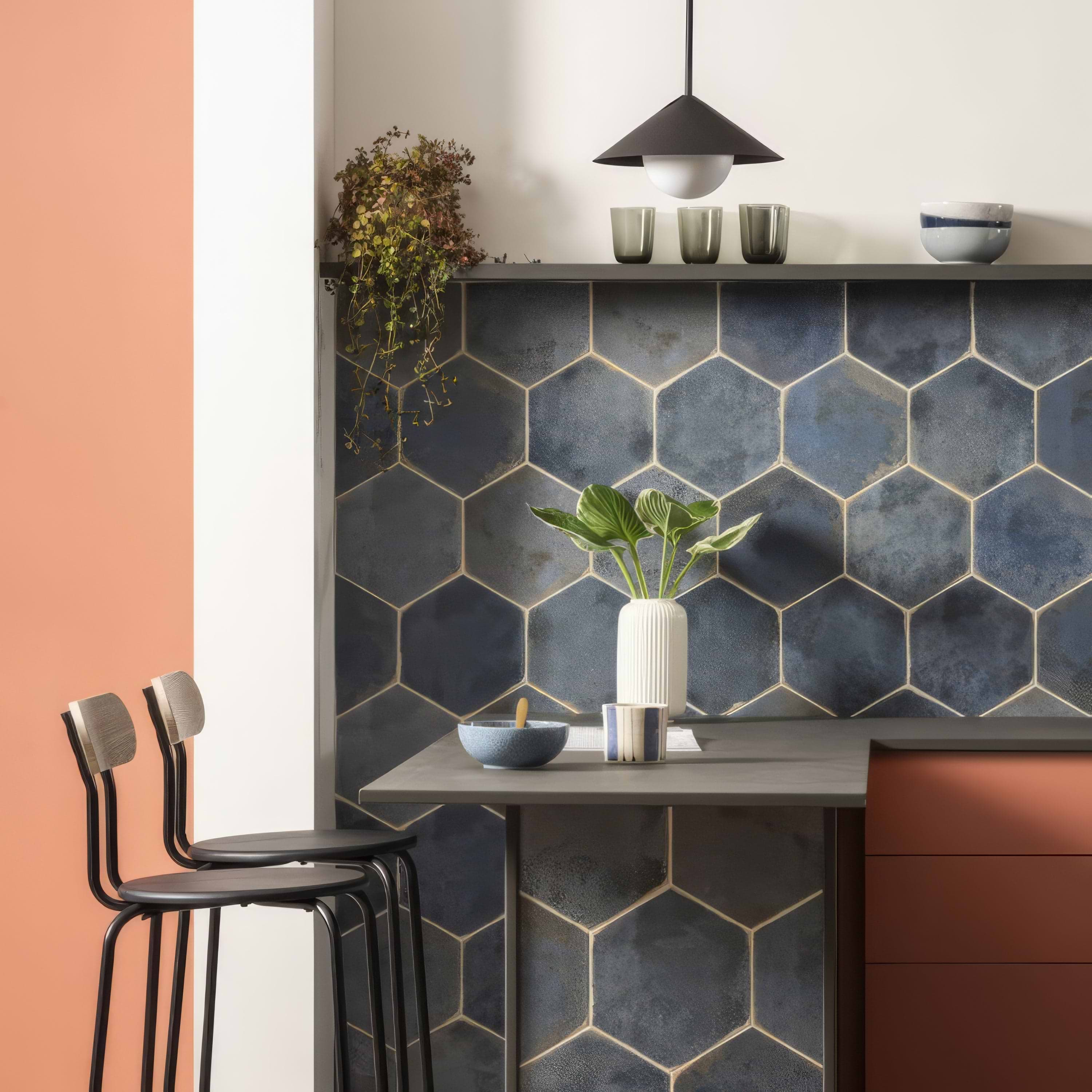 Oken Hexagon Blue - Hyperion Tiles